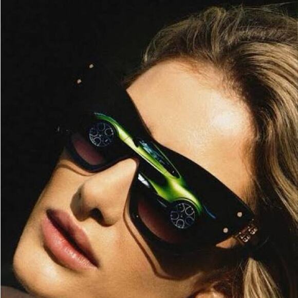 New! BUGATTI 48L-BK Elegant Cat Eye Luxury Black Sunglasses, Authentic main image 6